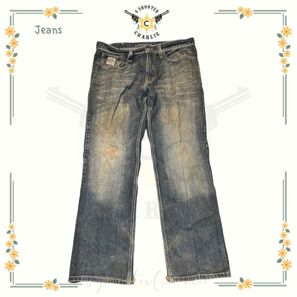 Cinch White Label Jeans Mens 36x32 Blue Relaxed Fit Western MB92834 Workwear - Picture 1 of 6